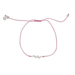 Bracelet tressé argent 925 et zircons blancs - ROSE