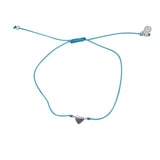 Bracelet fil fin coloré et coeur argent 925 - TURQUOISE