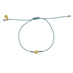 Bracelet tressé carré doré et zircons - BLEU JEAN