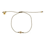 Bracelet tressé carré doré et zircons - KAKI
