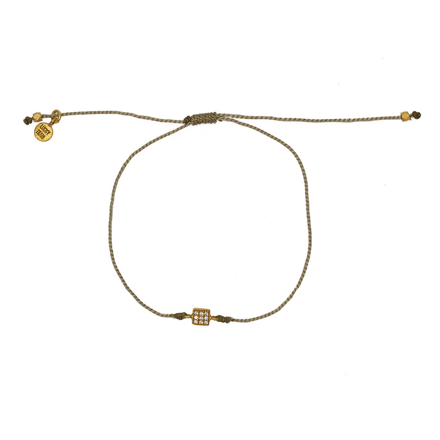 Bracelet tressé carré doré et zircons - KAKI
