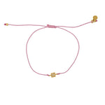 Bracelet tressé carré doré et zircons - ROSE