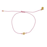 Bracelet tressé carré doré et zircons - ROSE