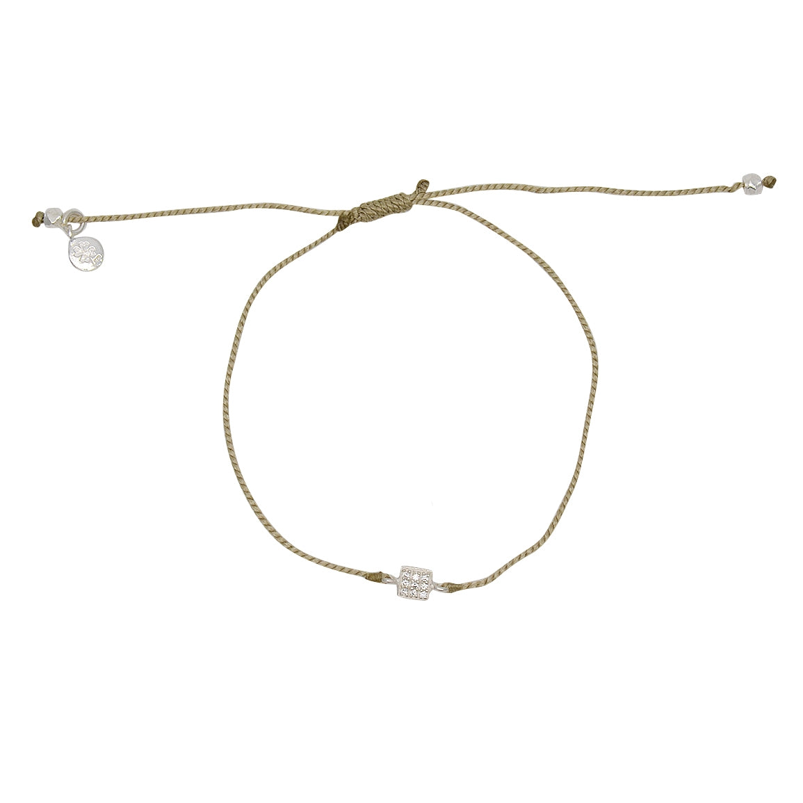 Bracelet tressé carré argent 925 et zircons - KAKI
