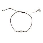 Bracelet tressé carré argent 925 et zircons - CHOCOLAT