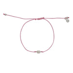 Bracelet tressé carré argent 925 et zircons - ROSE