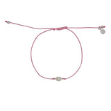 Bracelet tressé carré argent 925 et zircons - ROSE