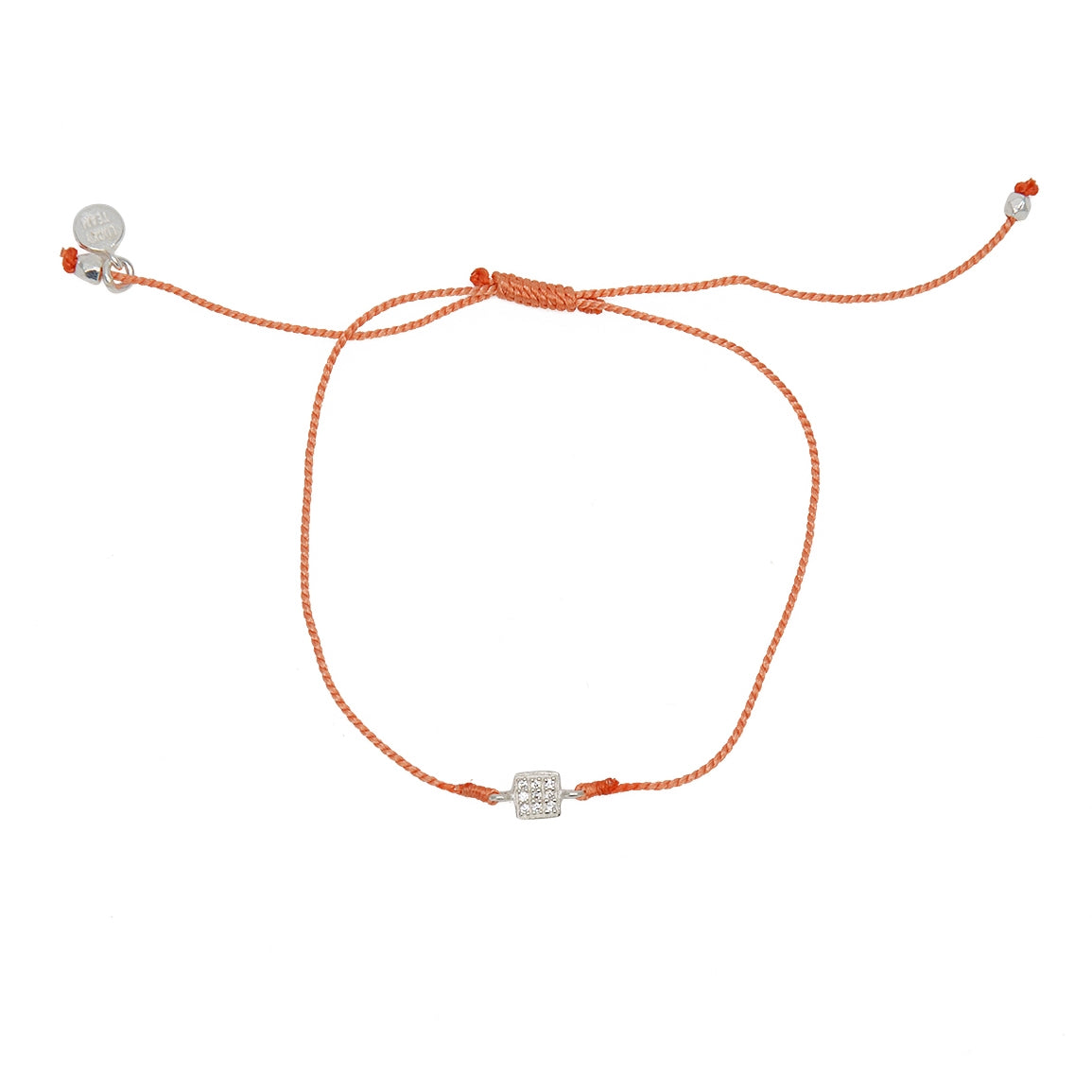Bracelet tressé carré argent 925 et zircons - CORAIL