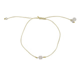 Bracelet tressé carré argent 925 et zircons - BEIGE