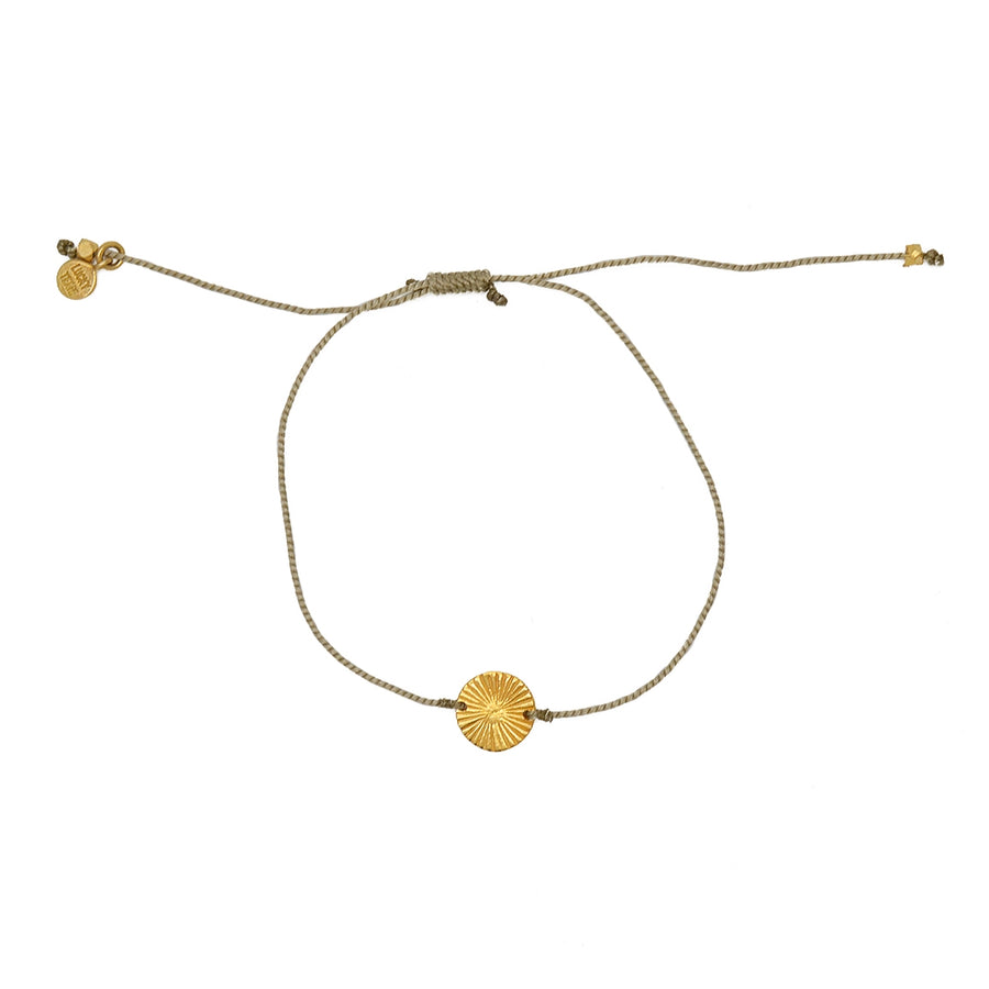 Bracelet tressé coloré et médaille dorée - KAKI
