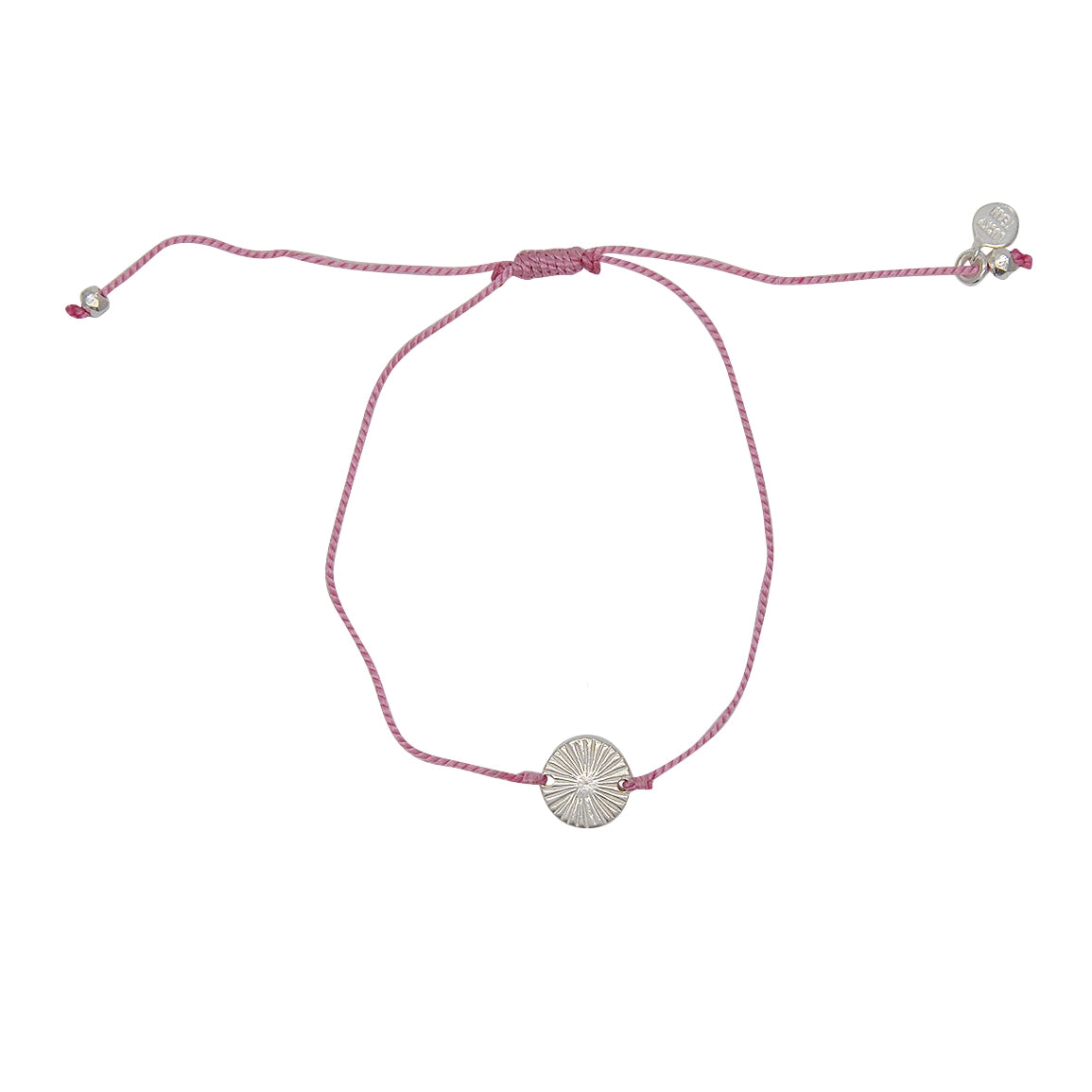 Bracelet tressé coloré et médaille argent 925 - ROSE