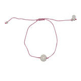 Bracelet tressé coloré et médaille argent 925 - ROSE