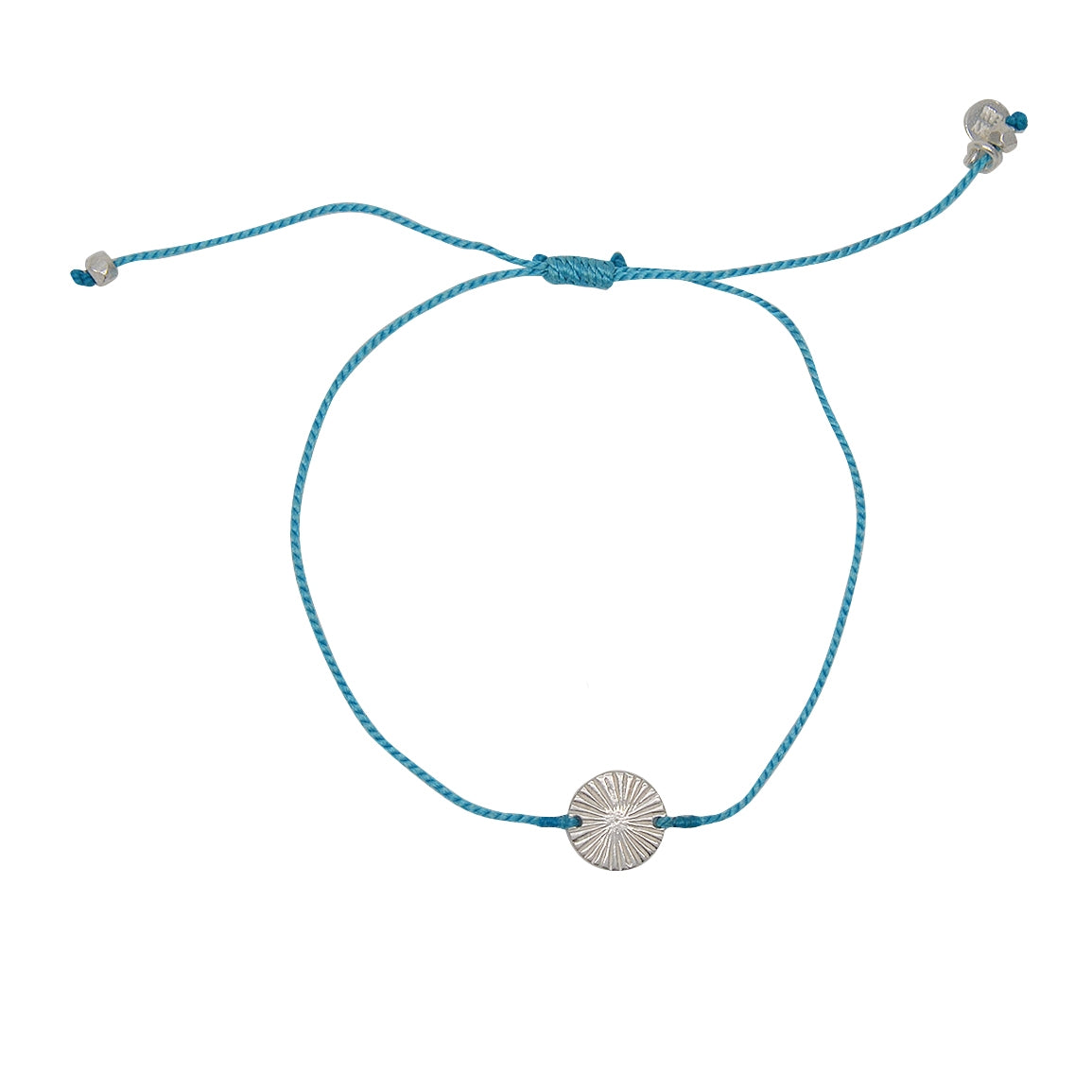 Bracelet tressé coloré et médaille argent 925 - TURQUOISE
