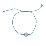 Bracelet tressé coloré et médaille argent 925 - TURQUOISE