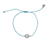 Bracelet tressé coloré et médaille argent 925 - TURQUOISE