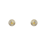 Boucles dorées pierre facettée et étoile - PIERRE DE LUNE -