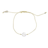 Bracelet tressé coloré et médaille croix argent 925 - BEIGE