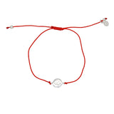 Bracelet tressé coloré et médaille croix argent 925 - ROUGE