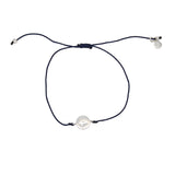 Bracelet tressé coloré et médaille croix argent 925 - BLEU