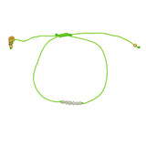 Bracelet tressé coloré et pierres - VERT FLUO & PERLES DE