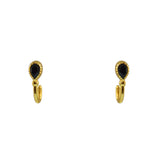 Boucles dorées pierre et barre - ONYX NOIRE - Boucles