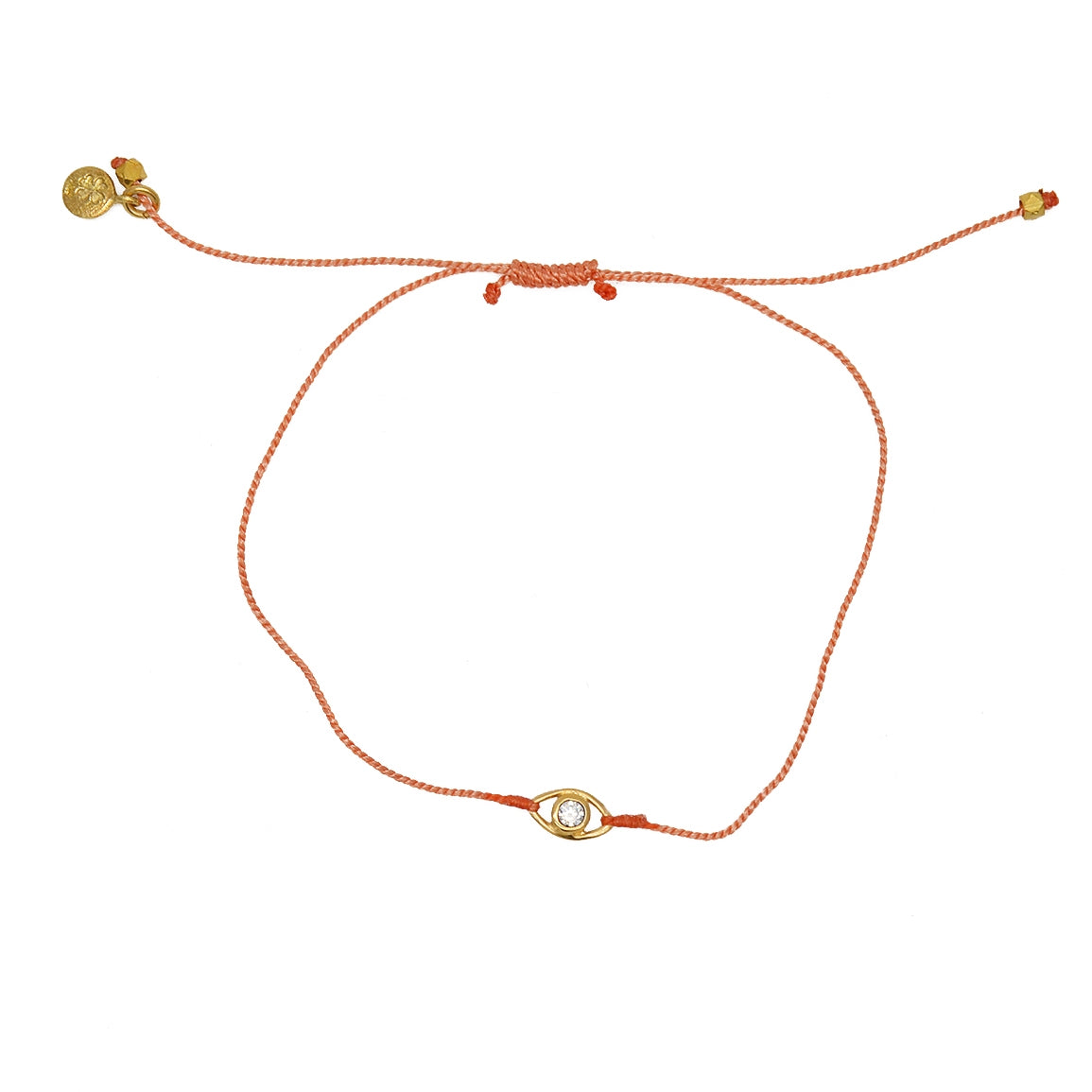 Bracelet tressé bleu jean oeil doré et zircon - CORAIL