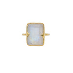 Bague dorée et onyx verte - 50 / PIERRE DE LUNE