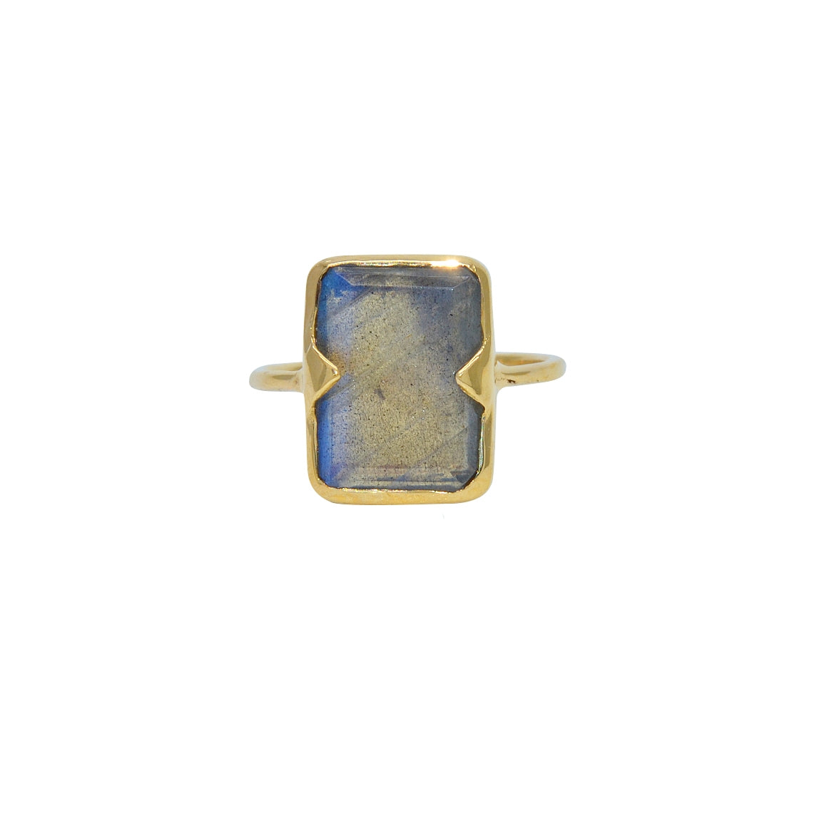 Bague dorée et onyx verte