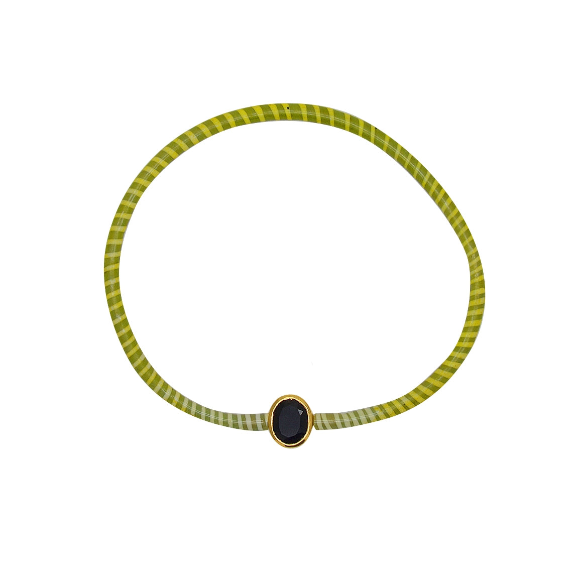 Bracelet MALI doré et onyx noire