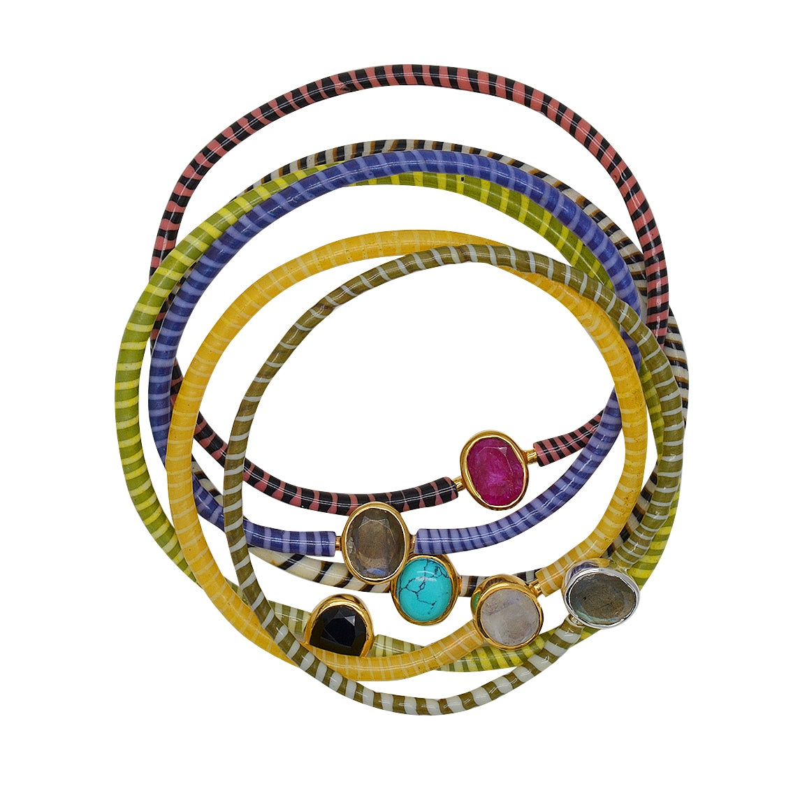 Bracelet MALI doré et onyx noire