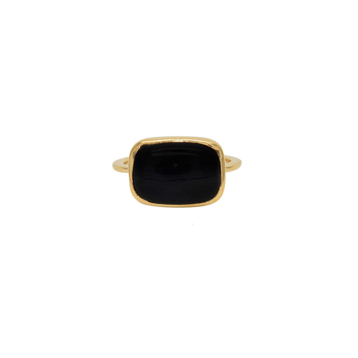 Bague dorée et pierre - 50 / ONYX NOIRE