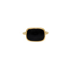 Bague dorée et pierre - 50 / ONYX NOIRE
