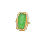 Bague dorée XXL pierre cristal et zircons