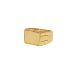 Bague chevalière carrée dorée à l’or fin 18k