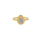 Bague dorée petite goutte pierre