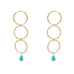 Boucles dorées anneaux - TURQUOISE