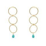 Boucles dorées anneaux - TURQUOISE