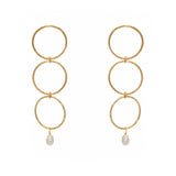Boucles dorées anneaux - PERLE DE CULTURE