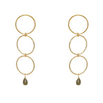Boucles dorées anneaux - LABRADORITE