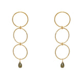 Boucles dorées anneaux - LABRADORITE