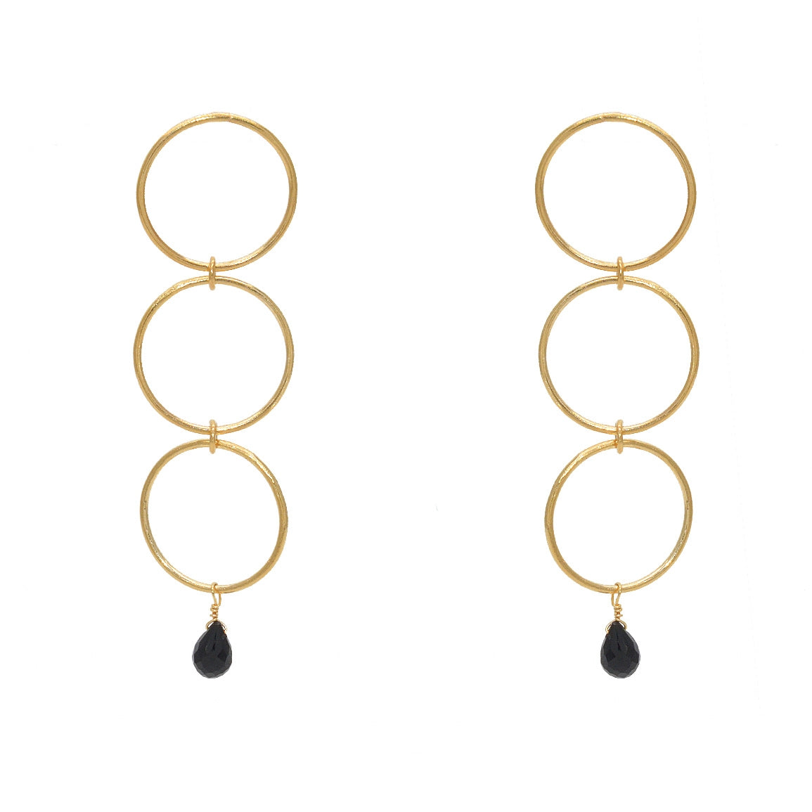 Boucles dorées anneaux - ONYX NOIRE
