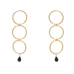 Boucles dorées anneaux - ONYX NOIRE