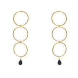 Boucles dorées anneaux - ONYX NOIRE