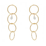 Boucles dorées anneaux et pierre goutte