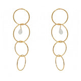 Boucles dorées anneaux et pierre goutte