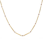 Collier doré barres martelées et pierres - GRENAT