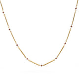 Collier doré barres martelées et pierres - GRENAT