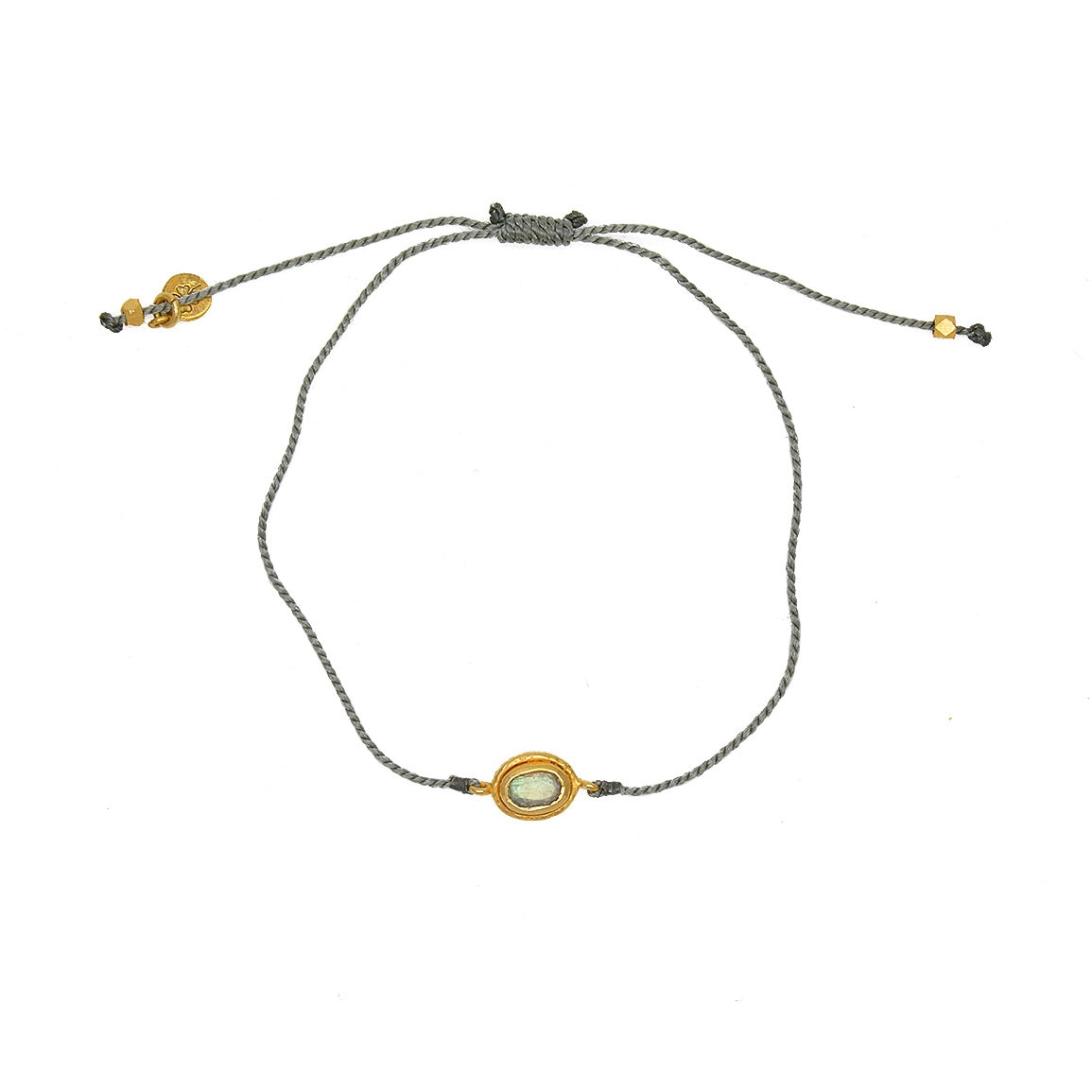 Bracelet tressé et pierre - GRIS & LABRADORITE