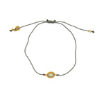 Bracelet tressé et pierre - GRIS & LABRADORITE