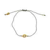Bracelet tressé et pierre - GRIS & LABRADORITE